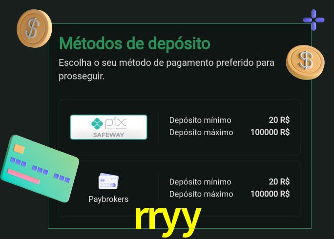 O cassino rryy oferece uma grande variedade de métodos de pagamento